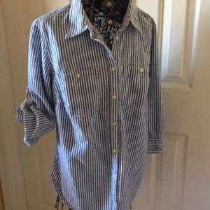 Chaps casual cotton shirt, textured fabric,